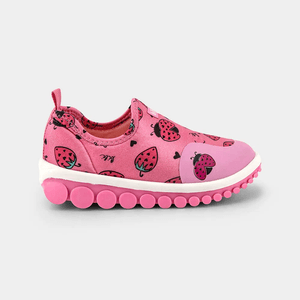 tenis bibi roller 2.0 rosa con estampado de fresa y mariquita 1155209
